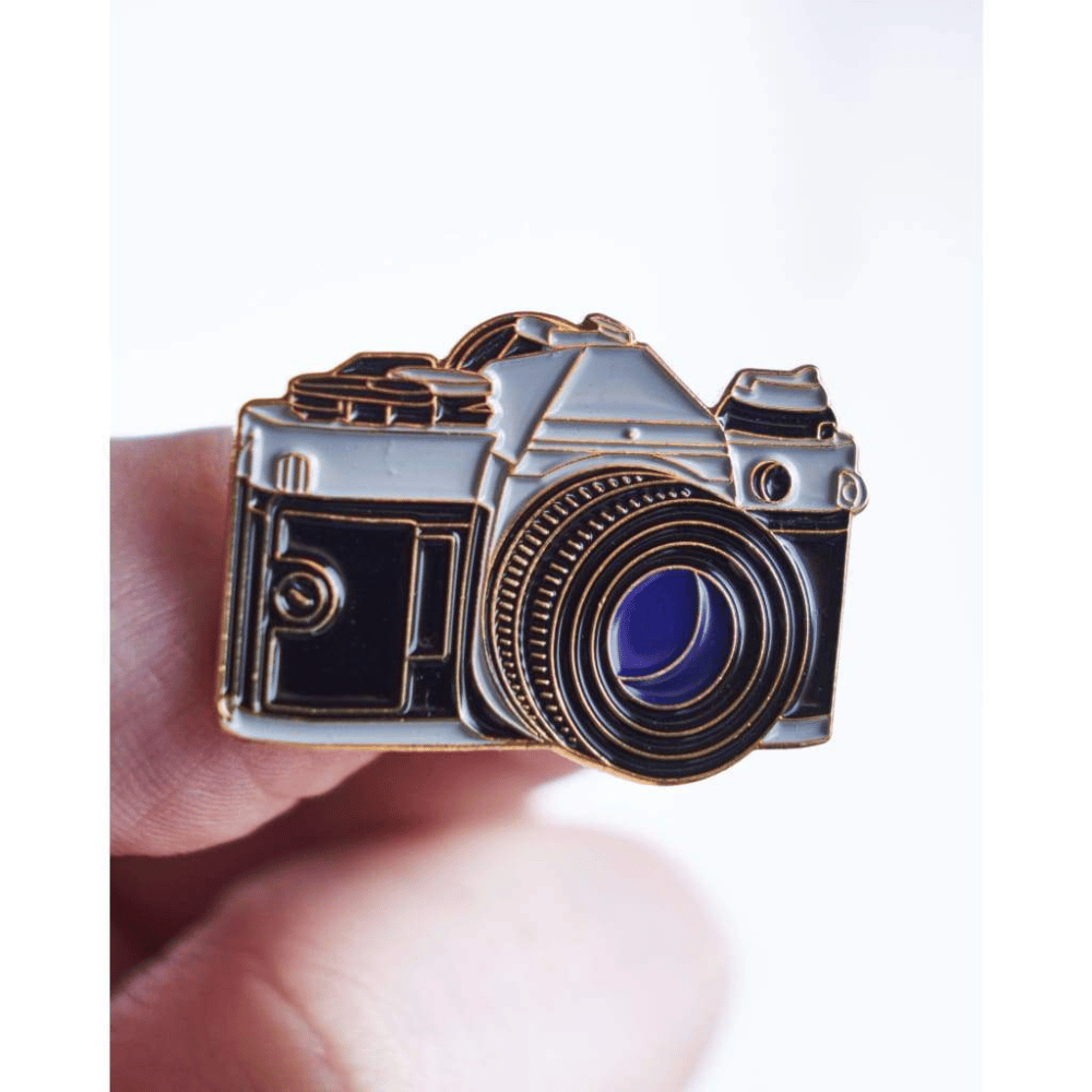SLR Camera 1 Pin Badge - Gold-plated Brass Badges - Science Museum Shop
