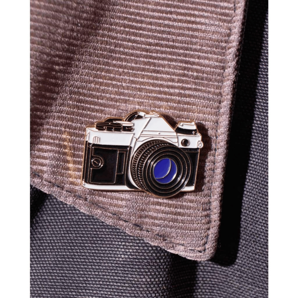 SLR Camera 1 Pin Badge - Gold-plated Brass Badges - Science Museum Shop