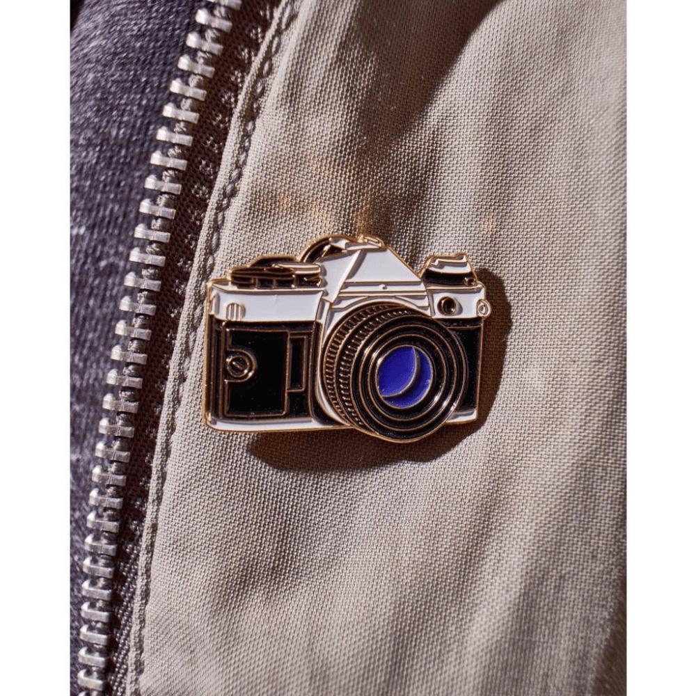 SLR Camera 1 Pin Badge - Gold-plated Brass Badges - Science Museum Shop