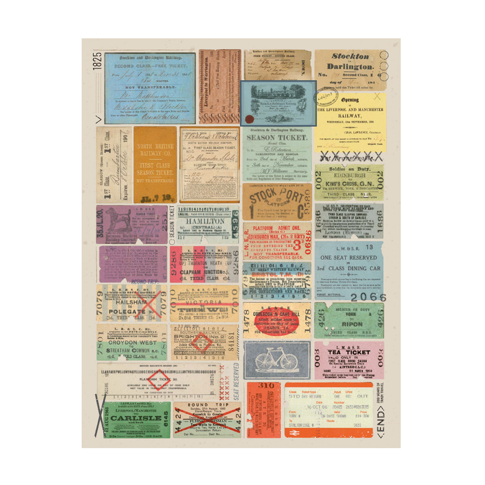 National Railway Museum Railway 200 Ticket Archive Print Prints - Science Museum Shop