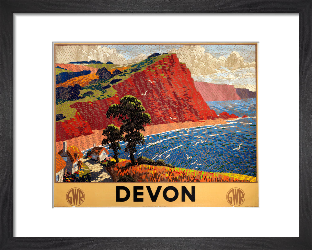'Devon', GWR poster, 1936. art print extra small black Art Print - Science Museum Shop
