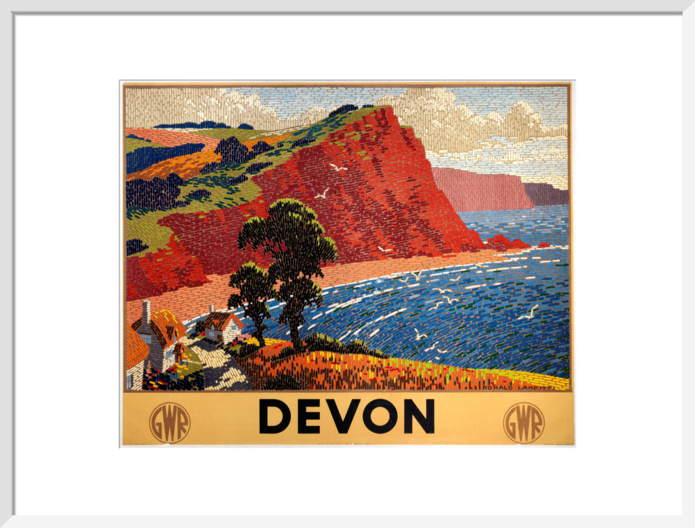 'Devon', GWR poster, 1936. art print large white Art Print - Science Museum Shop