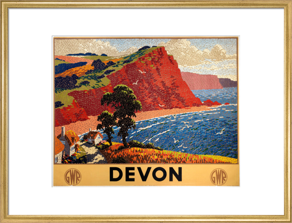 'Devon', GWR poster, 1936. art print large gold Art Print - Science Museum Shop