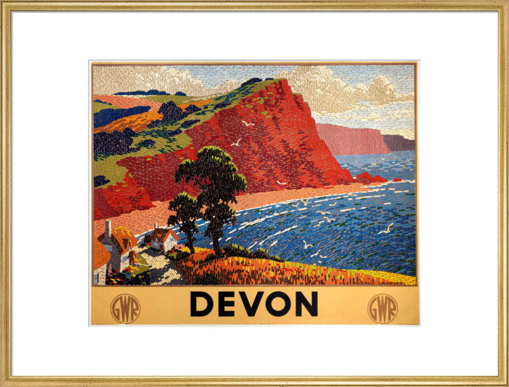 'Devon', GWR poster, 1936. art print extra large gold Art Print - Science Museum Shop