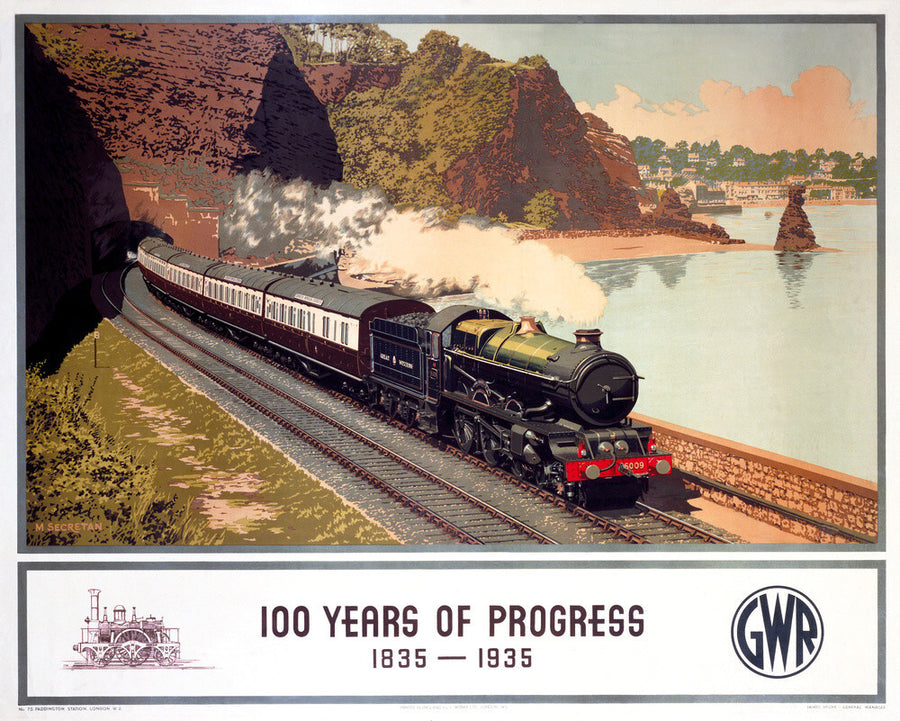 '100 Years of Progress, 1835-1935', GWR poster, 1935. Art Print - Science Museum Shop
