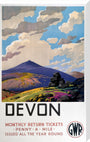 'Devon' GWR poster, 1937. stretched canvas extra large none Art Print - Science Museum Shop