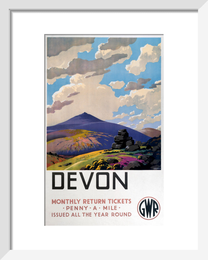 'Devon' GWR poster, 1937. art print extra small white Art Print - Science Museum Shop