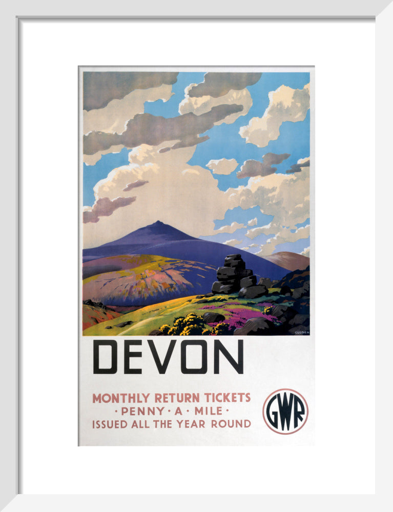 'Devon' GWR poster, 1937. art print small white Art Print - Science Museum Shop