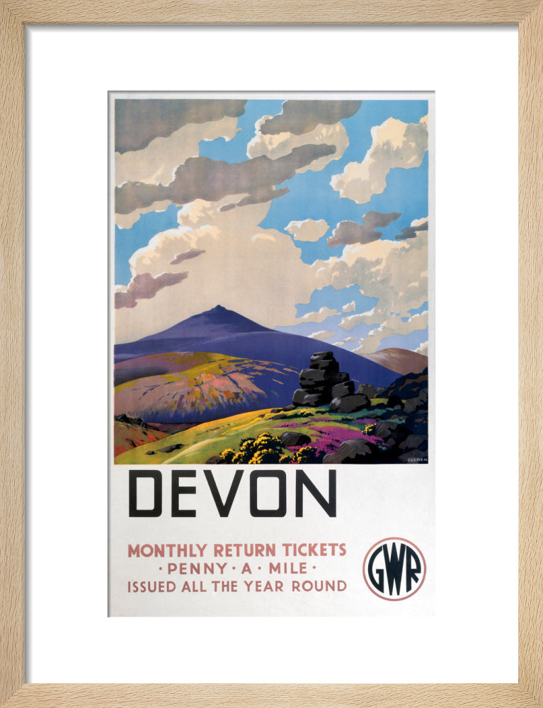 'Devon' GWR poster, 1937. art print small natural Art Print - Science Museum Shop