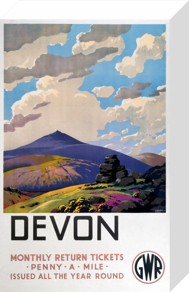 'Devon' GWR poster, 1937. stretched canvas small none Art Print - Science Museum Shop