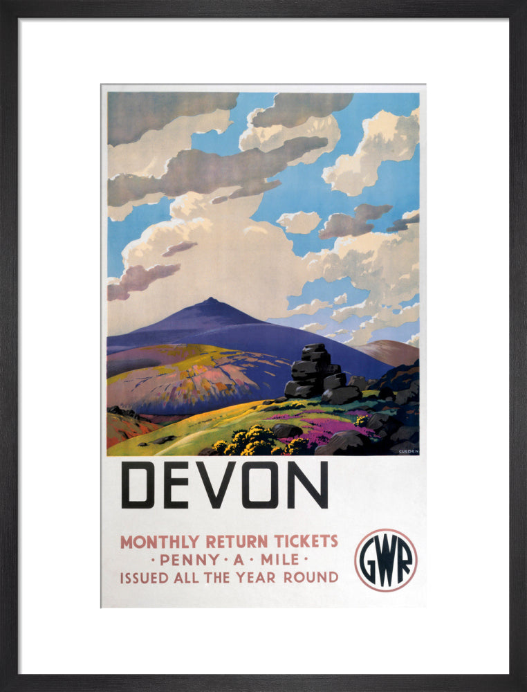 'Devon' GWR poster, 1937. art print medium black Art Print - Science Museum Shop