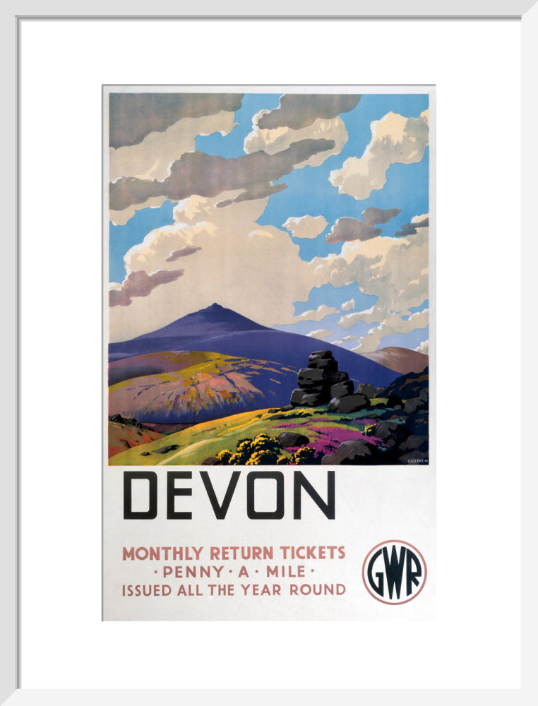 'Devon' GWR poster, 1937. art print medium white Art Print - Science Museum Shop