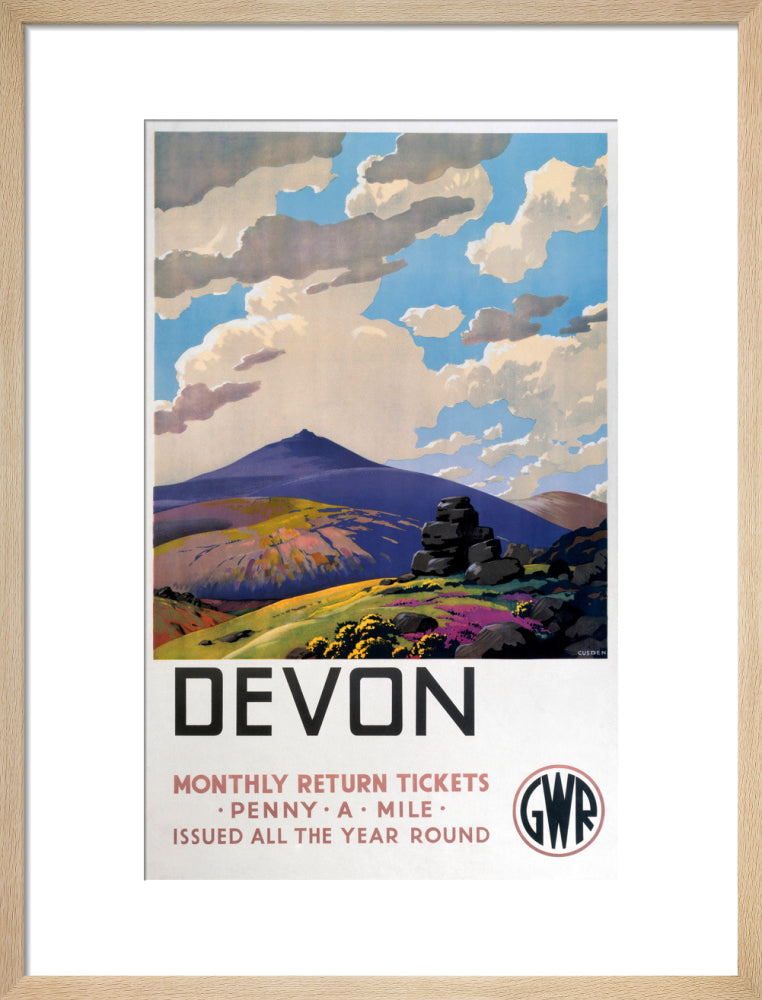 'Devon' GWR poster, 1937. art print medium natural Art Print - Science Museum Shop