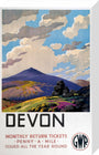 'Devon' GWR poster, 1937. stretched canvas medium none Art Print - Science Museum Shop