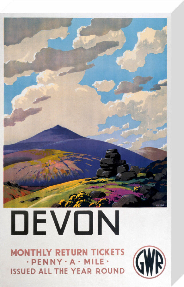 'Devon' GWR poster, 1937. stretched canvas medium none Art Print - Science Museum Shop