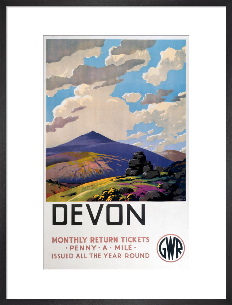 'Devon' GWR poster, 1937. art print large black Art Print - Science Museum Shop