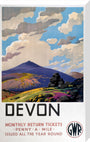 'Devon' GWR poster, 1937. stretched canvas large none Art Print - Science Museum Shop