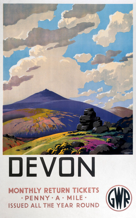 'Devon' GWR poster, 1937. Art Print - Science Museum Shop