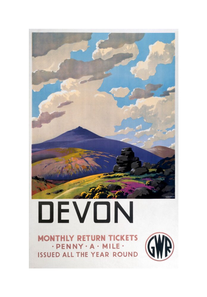 'Devon' GWR poster, 1937. unstretched canvas medium none Art Print - Science Museum Shop