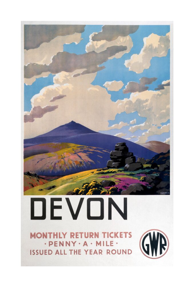 'Devon' GWR poster, 1937. unstretched canvas large none Art Print - Science Museum Shop