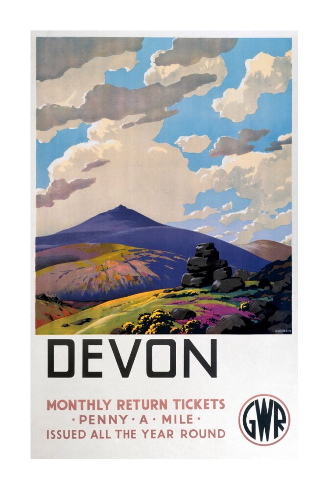 'Devon' GWR poster, 1937. unstretched canvas extra large none Art Print - Science Museum Shop