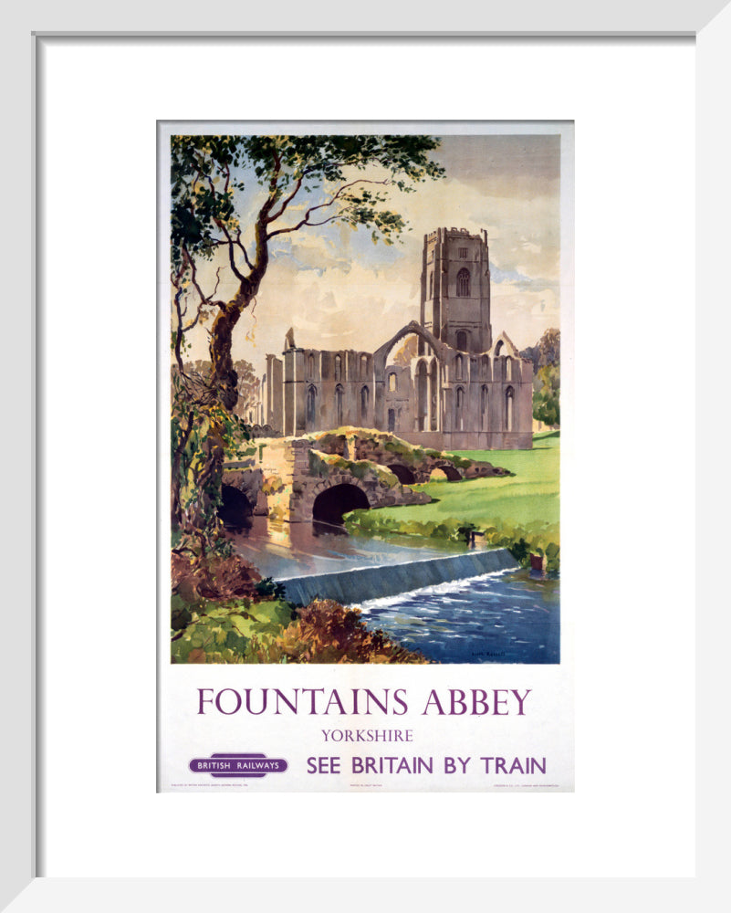 'Fountains Abbey, Yorkshire', BR (NER) poster, 1956. art print extra small white Art Print - Science Museum Shop