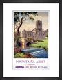 'Fountains Abbey, Yorkshire', BR (NER) poster, 1956. art print small black Art Print - Science Museum Shop