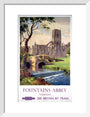 'Fountains Abbey, Yorkshire', BR (NER) poster, 1956. art print small white Art Print - Science Museum Shop