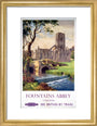 'Fountains Abbey, Yorkshire', BR (NER) poster, 1956. art print small gold Art Print - Science Museum Shop
