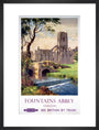 'Fountains Abbey, Yorkshire', BR (NER) poster, 1956. art print medium black Art Print - Science Museum Shop