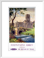 'Fountains Abbey, Yorkshire', BR (NER) poster, 1956. art print medium white Art Print - Science Museum Shop