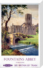 'Fountains Abbey, Yorkshire', BR (NER) poster, 1956. stretched canvas medium none Art Print - Science Museum Shop