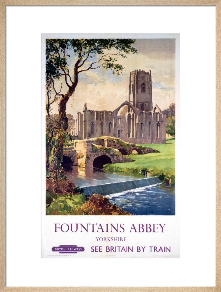 'Fountains Abbey, Yorkshire', BR (NER) poster, 1956. art print large natural Art Print - Science Museum Shop