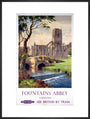 'Fountains Abbey, Yorkshire', BR (NER) poster, 1956. art print extra large black Art Print - Science Museum Shop