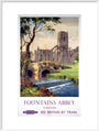 'Fountains Abbey, Yorkshire', BR (NER) poster, 1956. art print extra large white Art Print - Science Museum Shop