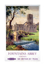 'Fountains Abbey, Yorkshire', BR (NER) poster, 1956. unstretched canvas large none Art Print - Science Museum Shop