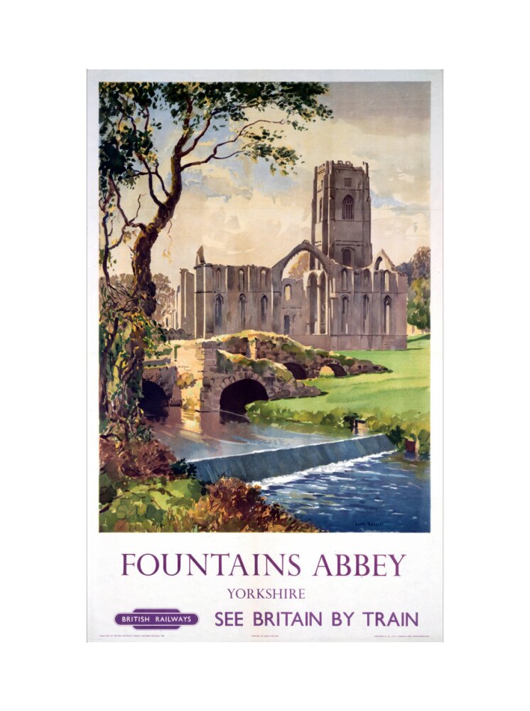 'Fountains Abbey, Yorkshire', BR (NER) poster, 1956. art print extra large none Art Print - Science Museum Shop