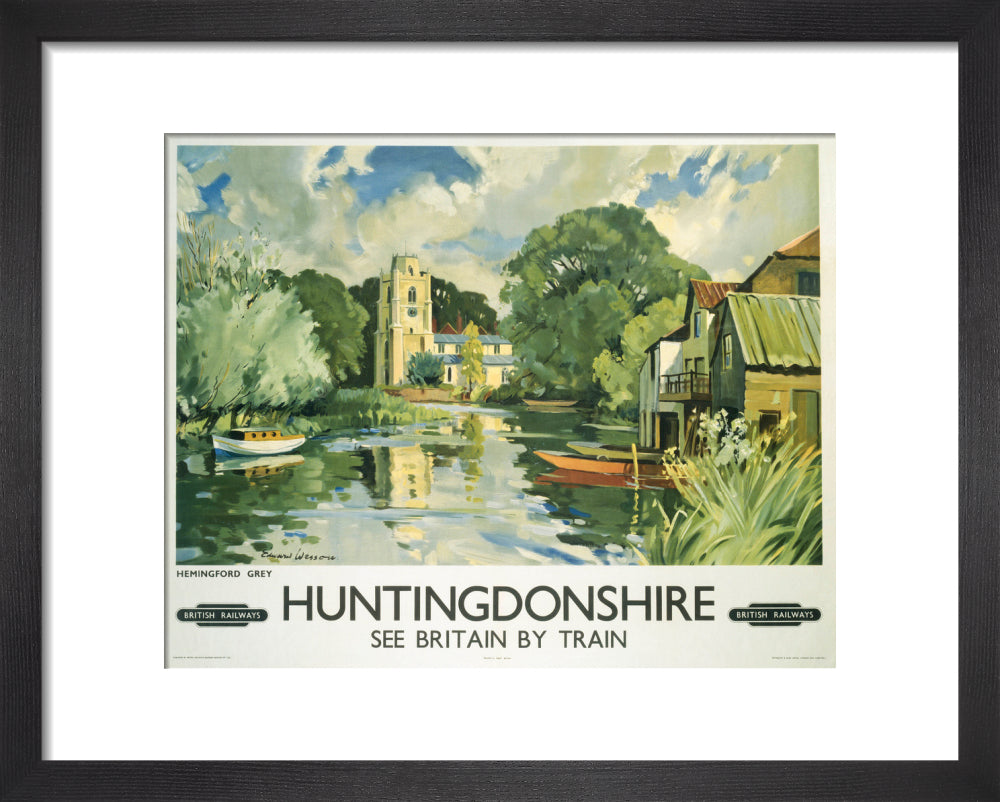 Hemingford Grey, Huntingdonshire, BR poster, c 1950s. art print extra small black Art Print - Science Museum Shop