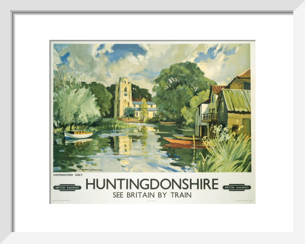 Hemingford Grey, Huntingdonshire, BR poster, c 1950s. art print extra small white Art Print - Science Museum Shop