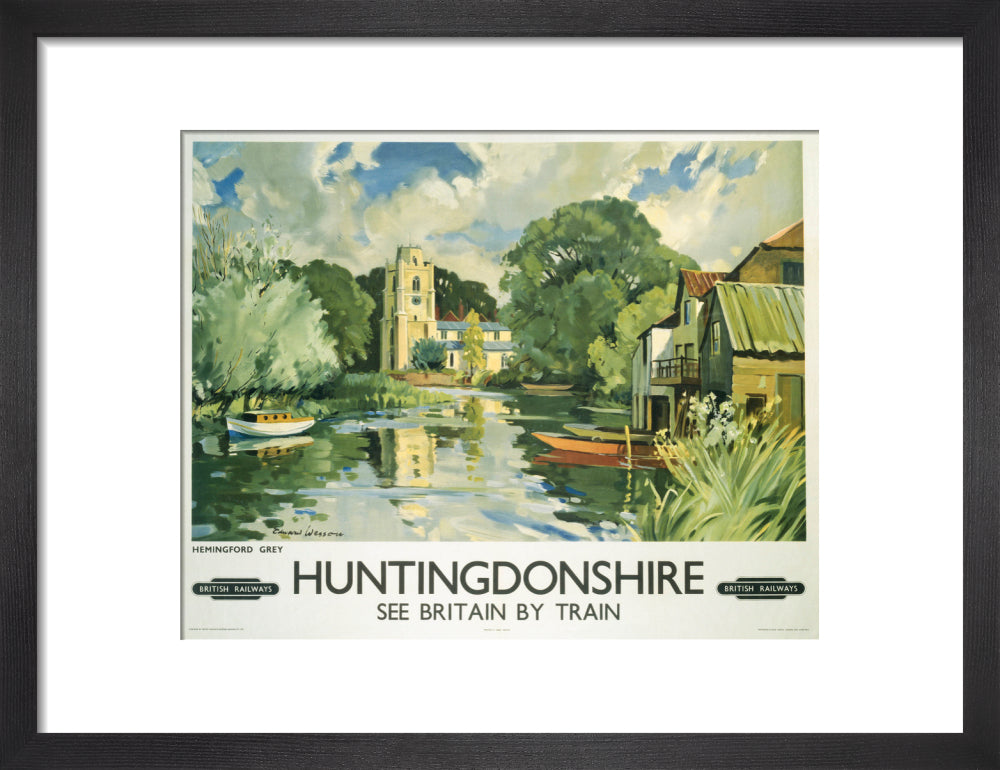 Hemingford Grey, Huntingdonshire, BR poster, c 1950s. art print small black Art Print - Science Museum Shop