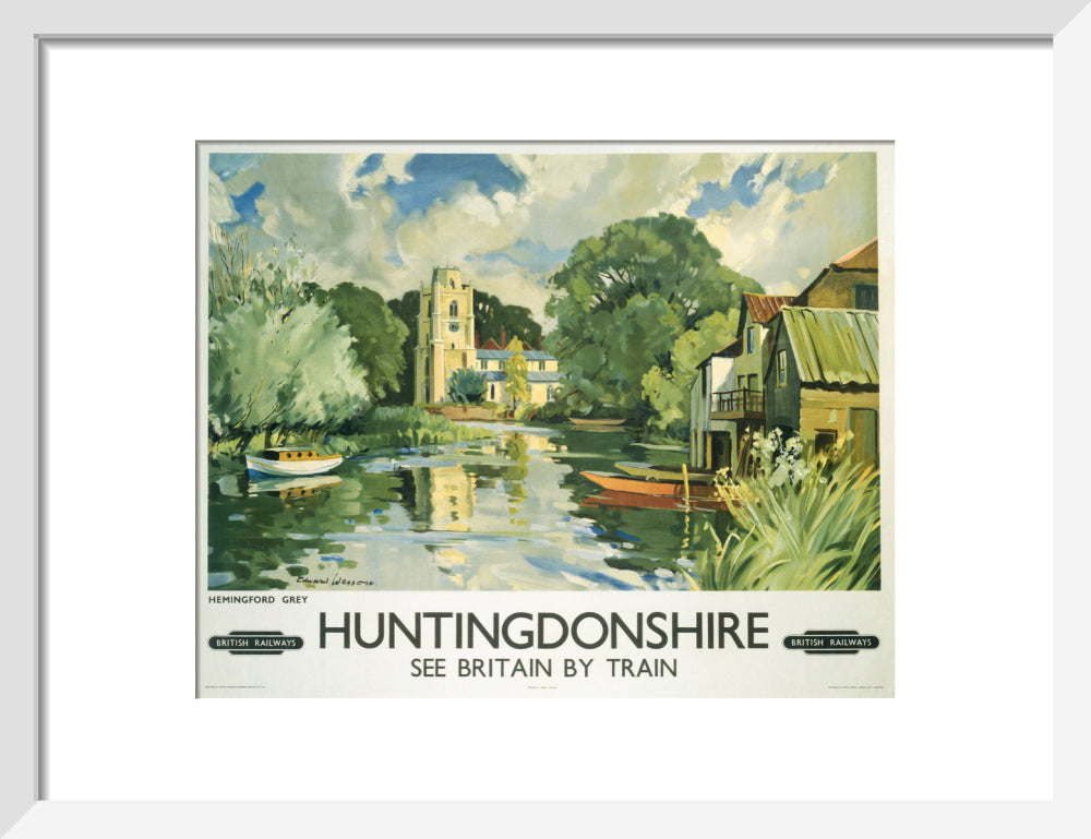 Hemingford Grey, Huntingdonshire, BR poster, c 1950s. art print small white Art Print - Science Museum Shop