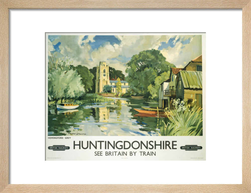 Hemingford Grey, Huntingdonshire, BR poster, c 1950s. art print small natural Art Print - Science Museum Shop