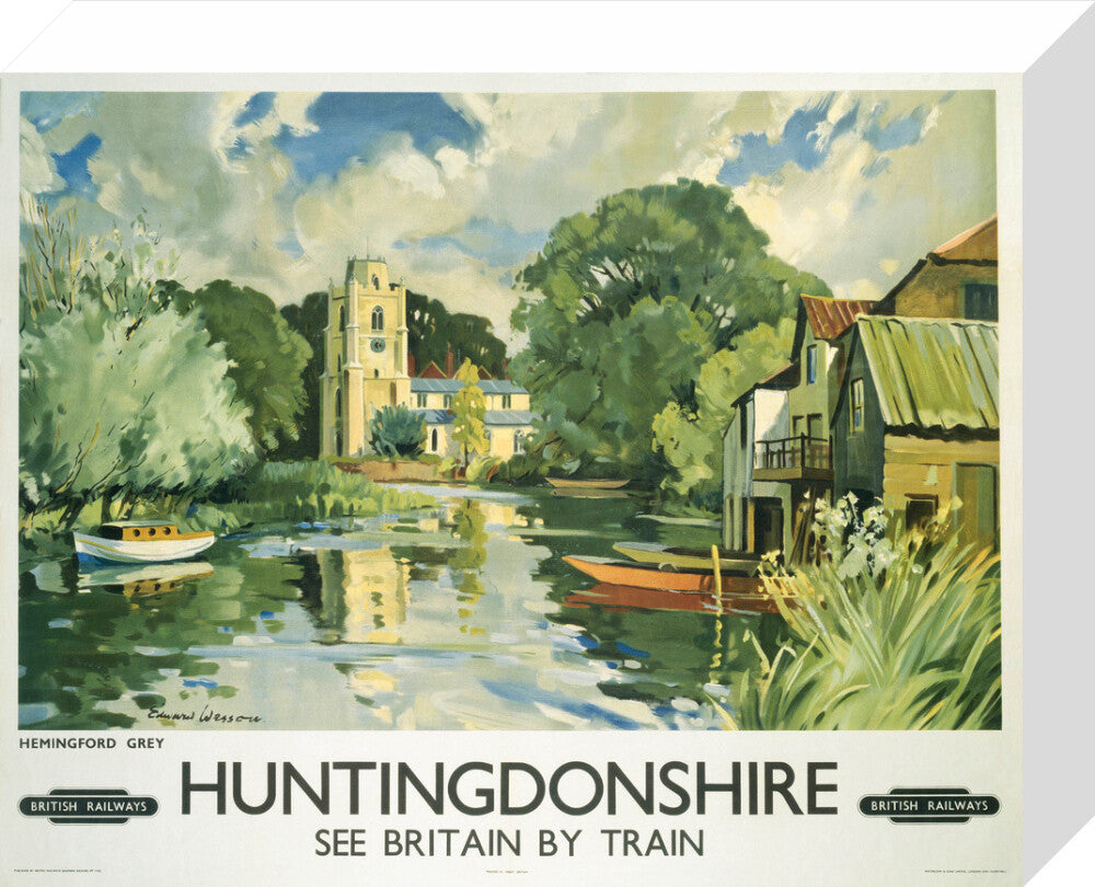 Hemingford Grey, Huntingdonshire, BR poster, c 1950s. stretched canvas small none Art Print - Science Museum Shop