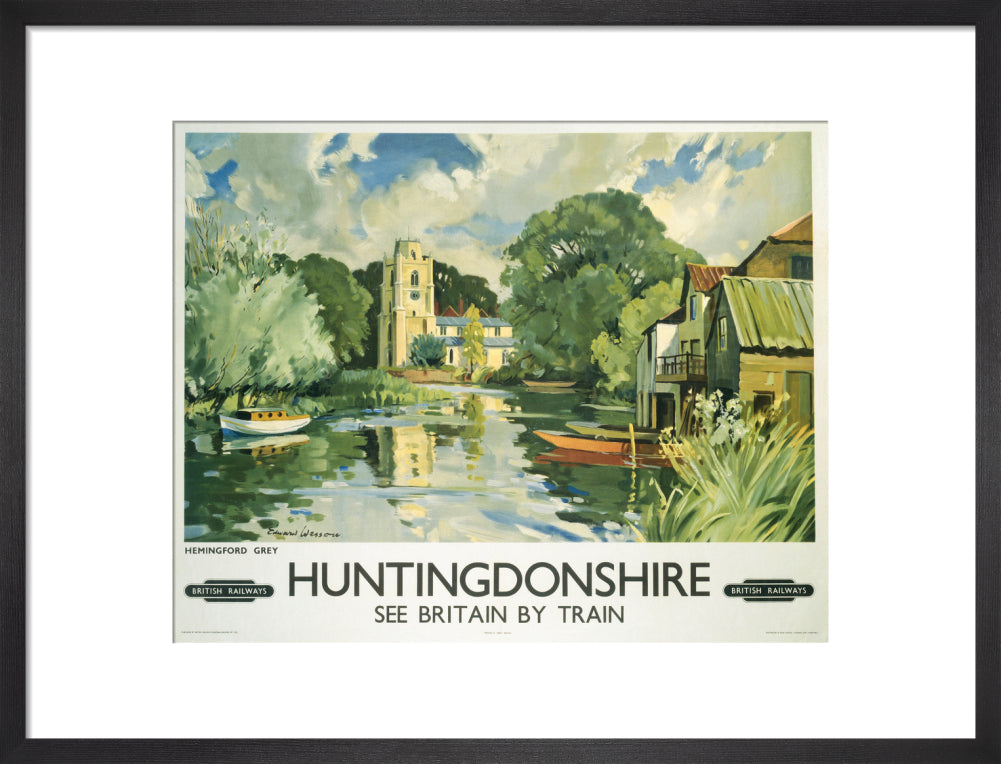 Hemingford Grey, Huntingdonshire, BR poster, c 1950s. art print medium black Art Print - Science Museum Shop