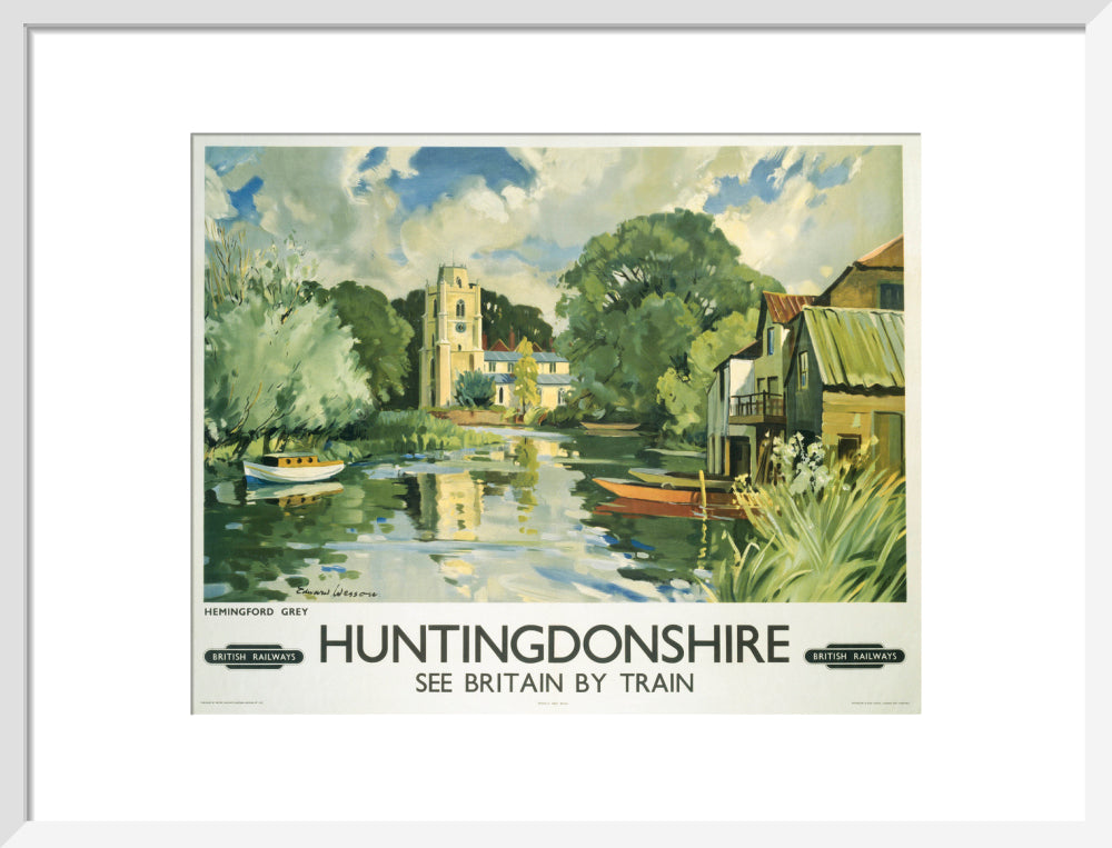 Hemingford Grey, Huntingdonshire, BR poster, c 1950s. art print medium white Art Print - Science Museum Shop