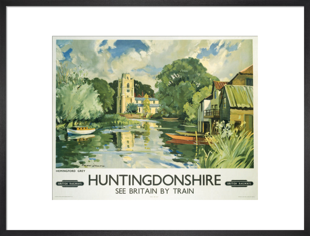 Hemingford Grey, Huntingdonshire, BR poster, c 1950s. art print large black Art Print - Science Museum Shop