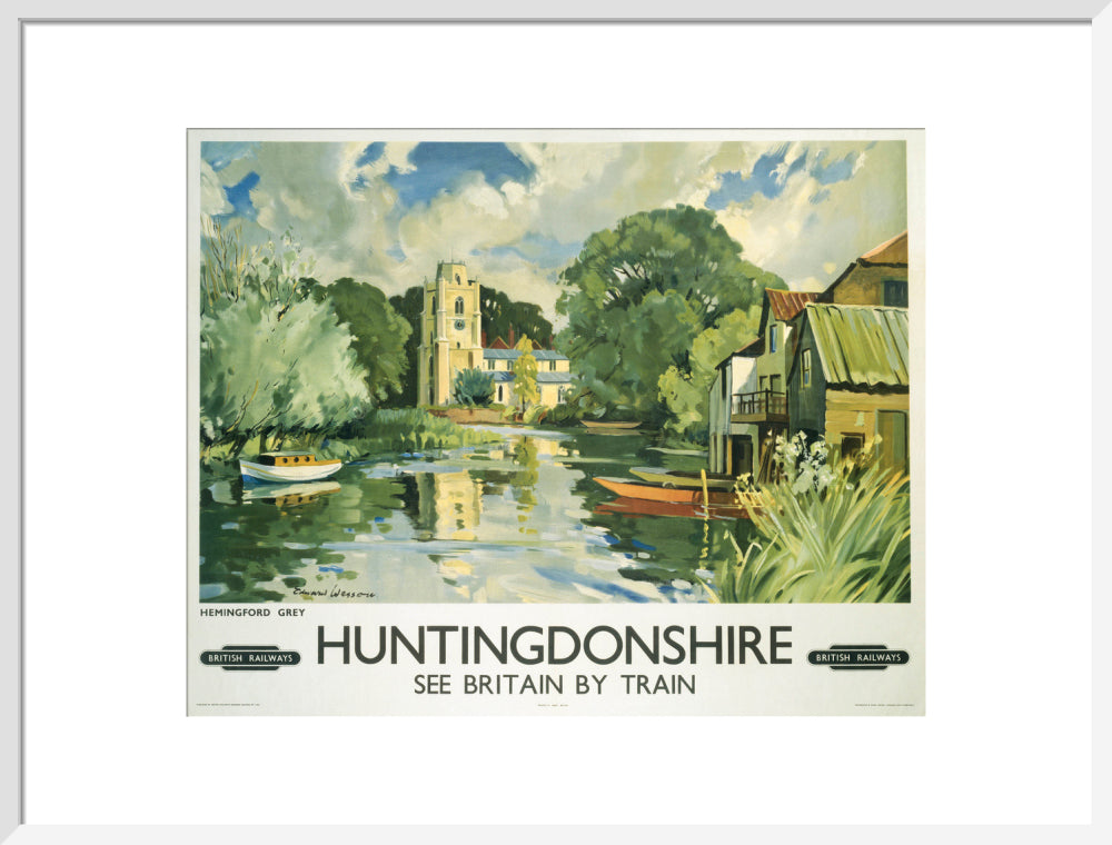 Hemingford Grey, Huntingdonshire, BR poster, c 1950s. art print large white Art Print - Science Museum Shop