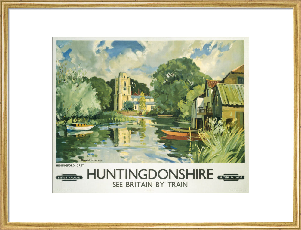 Hemingford Grey, Huntingdonshire, BR poster, c 1950s. art print large gold Art Print - Science Museum Shop