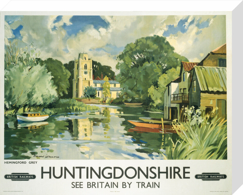 Hemingford Grey, Huntingdonshire, BR poster, c 1950s. stretched canvas medium none Art Print - Science Museum Shop