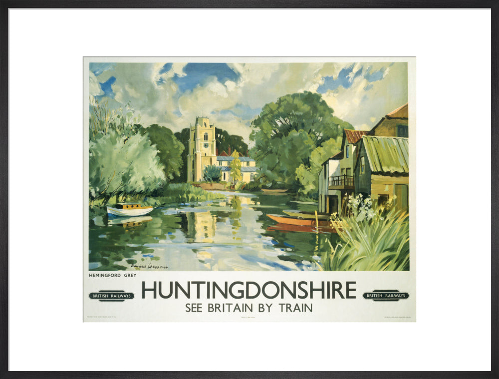Hemingford Grey, Huntingdonshire, BR poster, c 1950s. art print extra large black Art Print - Science Museum Shop
